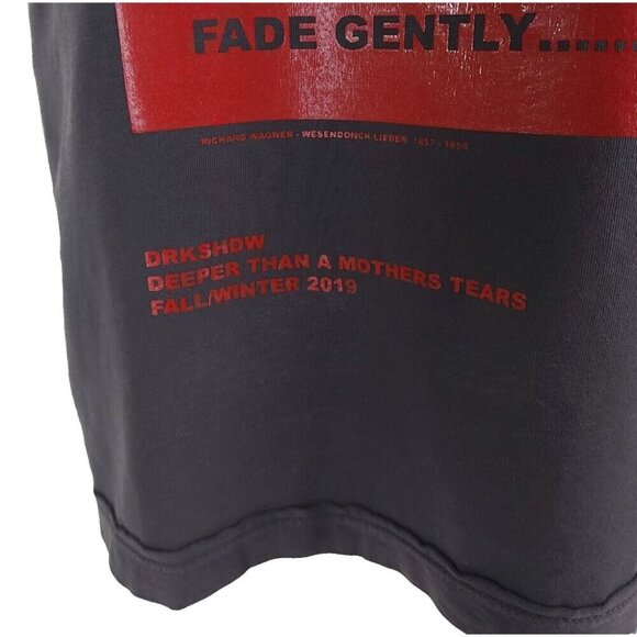 Rick Owens DRKSHDW Graphic Trauma Slogan Print T-Shirt Size S Mens D/U 19 $335 - Picture 6 of 14